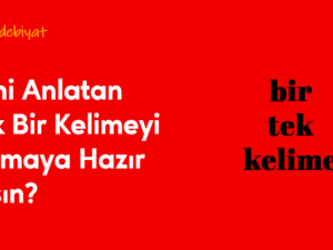 02.05.006. Seni Anlatan Bir Tek Kelime